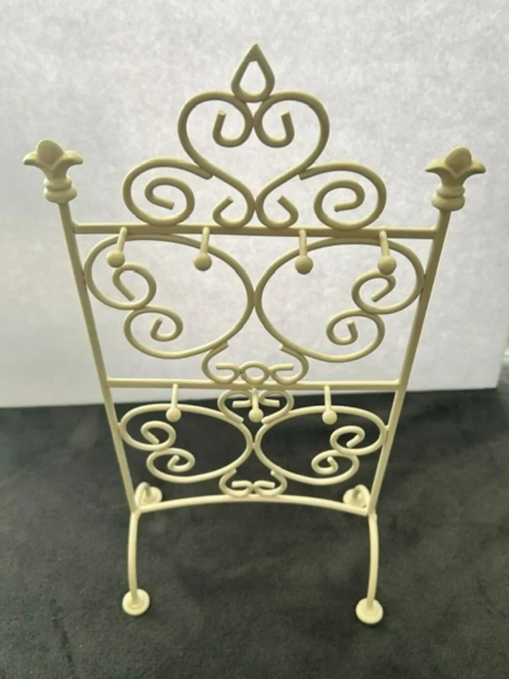 Vintage White Metal Stand for Jewelry or Keys